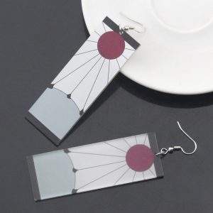 Boucles d’oreilles Tanjiro, accessoires Cosplay